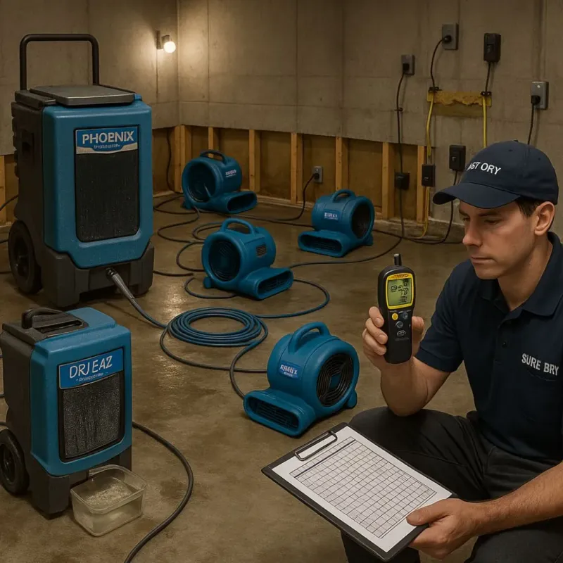 Structural Drying and Dehumidification process in Londontowne, MD